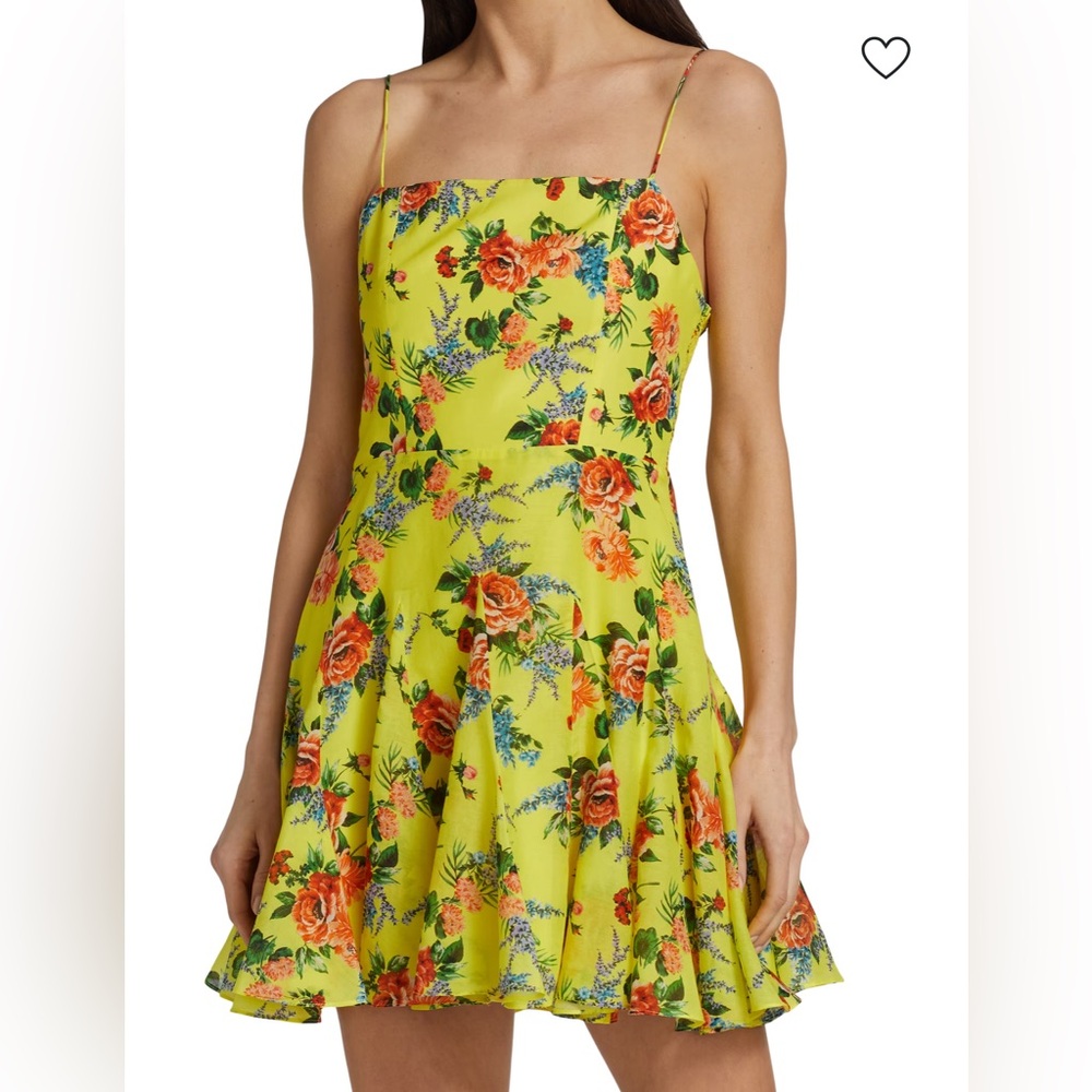 Alice + Olivia Ginny Silk Vibrant Floral Mini Dress size 8 NWT RETAIL $ 395
